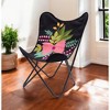 HomeRoots 26" Black Tropical Butterfly Chair - 2 of 4