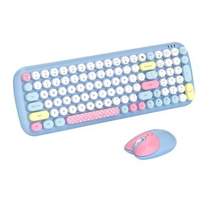 SAHARA - Wireless Keyboard & Mouse Combo - Soft Click, Colorful 100 Keys - 1 of 4