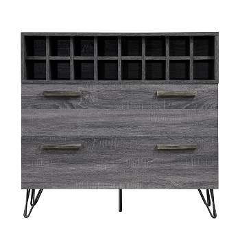 Amelia Mid Century Wine and Bar Cabinet Sonoma Gray Oak - Christopher Knight Home