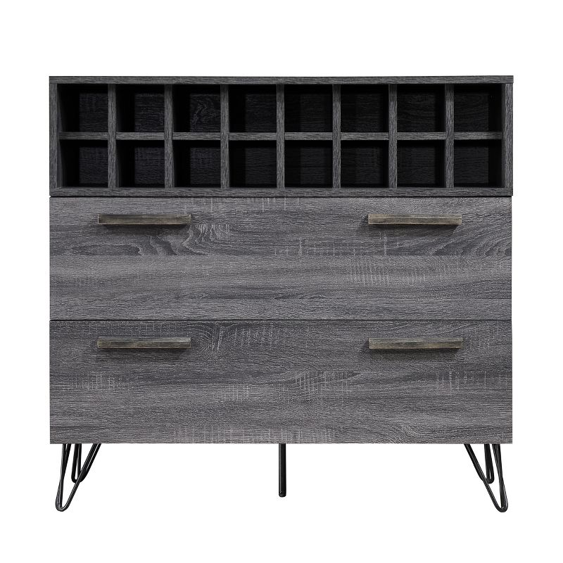 Amelia Mid Century Wine and Bar Cabinet Sonoma Gray Oak - Christopher Knight Home, 1 of 6