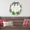 Merry Christmas Wreath Circular Wood Dècor - 2 of 2