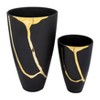 Modern Decorative Metal and Brass Vases - Accent Home, Office, Bedroom, or Living Room Display - Set of 2 - 14", 9" Brown & Black - 2 of 4