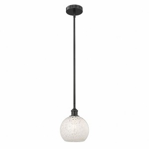 White Mouchette - 1 Light Stem Hung Mini Pendant In Modern Style-10 Inches Tall and 8 Inches Wide - 1 of 1