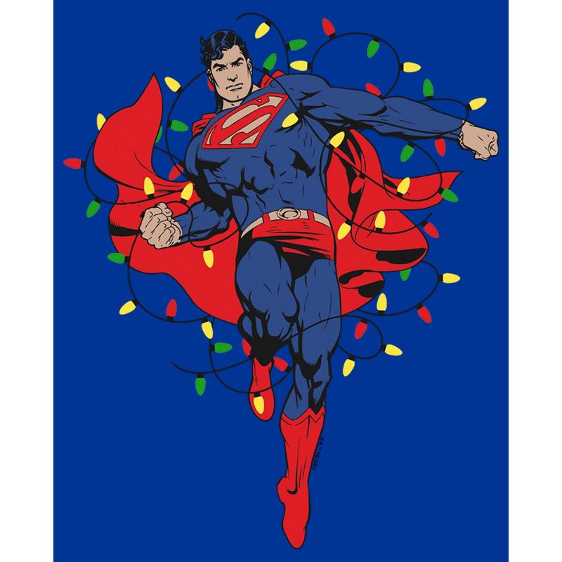 Men's Superman Christmas Lights Sweatshirt, 2 of 5