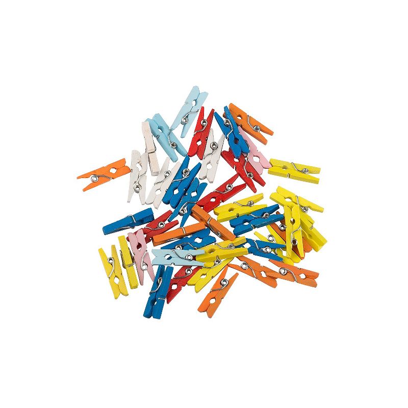 JAM Paper Wood Clip Small Wood Clothespins Assorted Colors 40/Pack (230734407), 2 of 5