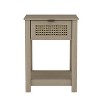 Galano Idiana 1-Drawer Nightstand with Laminated Rattan (23.2 in. H x 16.5 in. W x 15.4 in. D) in Oslo Oak, Black Oak - 2 of 4