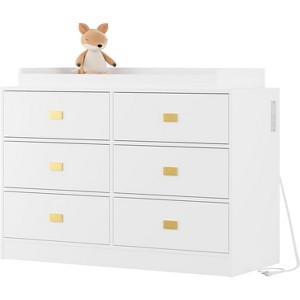 Home Dresser for Bedroom with 6 Drawers Changing Table Dresser - 1 of 4