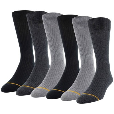 Signature Gold by GOLDTOE Men's Repreve All Season Rib Crew Socks 6pk