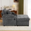 ACEPANO Ergonomic Oversized Sofa with Footstool & Cup Holder for Living Room & Office-Dark Gray - 2 of 4
