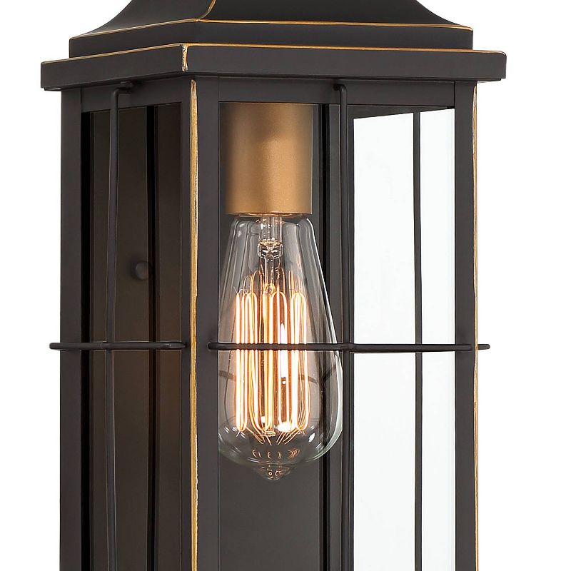 John Timberland Sunderland Rustic Mission Outdoor Wall Light Fixture Black Gold 15" Clear Glass for Post Exterior Barn Deck House Porch Yard Patio, 3 of 9
