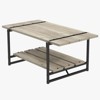 Rectangular Coffee Table for Living Room, Walnut Brown Engineered Wood Top with Storage Shelf Ideal for Indoor Use - 2 of 4