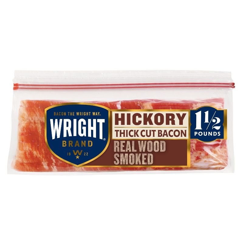 Wright Brand Naturally Smoked Hickory Bacon - 24oz, 1 of 16