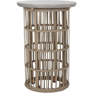 Fane Accent Table - Indoor/Outdoor - VNN1022 - Dark Grey - Safavieh - 1 of 4