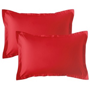 2 Pack Brushed Microfiber Pillow Shams, Super Soft and Cozy Oxford Pillowcases - NTBAY - 1 of 4