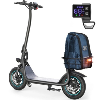 MASTGOAL Folding Electric Scooter for Adults, 12" Solid Tires Commute E Scooter with Basket, 550W Powerful Motor,Up to 20 Miles, UL Certified - Black