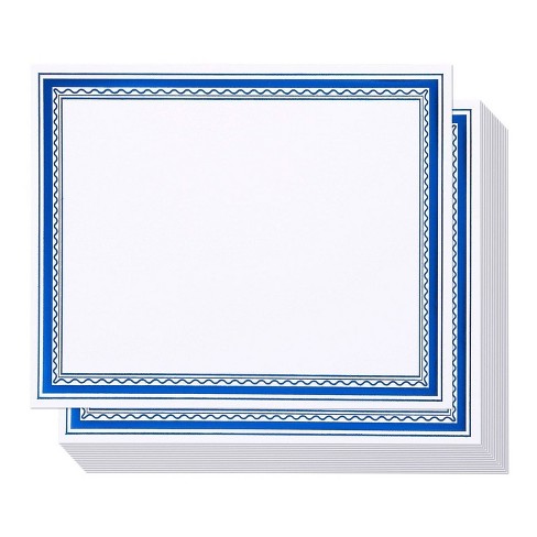 50-sheet Award Certificate Papers, Letter Sized For Diploma, Blue Foil ...