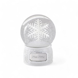 Personalization Mall Engraved Happy Holidays Musical Snowflake Snow Globe - 1 of 1