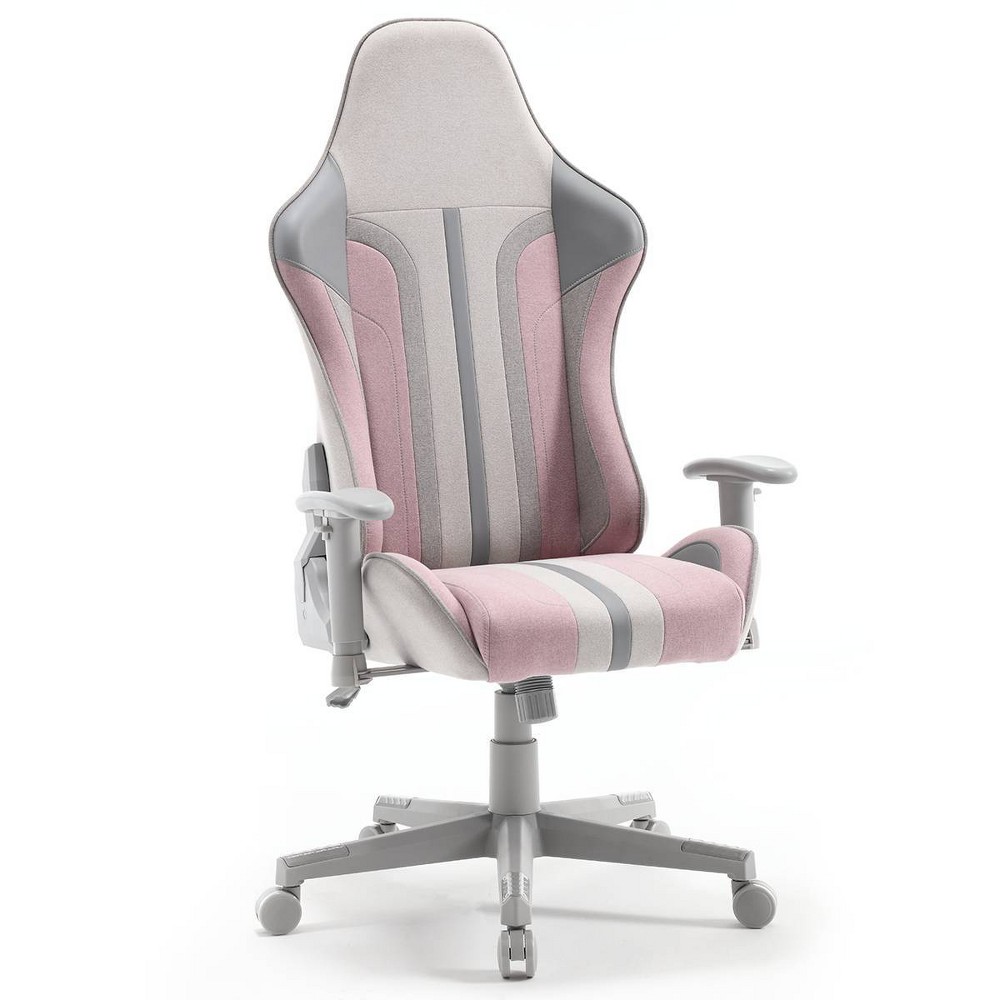 Photos - Computer Chair X Rocker Mysa PC Gaming Chair Gray/Pink/Gray Base  