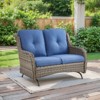 Buenhomino Patio Loveseat Rattan Glider Sofa with Curved Armrest Thicking Back & Seat Cushions for Garden Balcony Backyard - 2 of 4