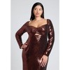 ELOQUII Women's Plus Size Maxi Sequin Dress - 16, Chocolate Fondant - 4 of 4