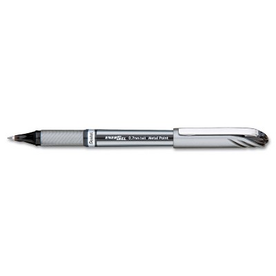 Pentel EnerGel NV Liquid Gel Pen .7mm Gray Barrel Black Ink BL27A