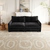 Corduroy Fabric Loveseat Sofa Couch for Living Room, Upholstered Large Size Deep Seat 2-Seat Sofa with 2 Pillow - 2 of 4