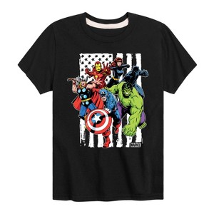 Boys' - Marvel - Avengers American Flag Short Sleeve Graphic T-Shirt - 1 of 4