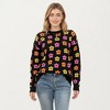 Anna-Kaci Women's Flower Pattern Knit Sweater with Long Sleeves, Soft Textured Feel and Comfortable Relaxed Everyday Fit - 2 of 4