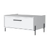 Vynxaria Modern White Coffee Table, Flip-Down Door (Discreet Storage), Scratch-Resistant Melamine Coating, Easy-Clean Surface - 4 of 4
