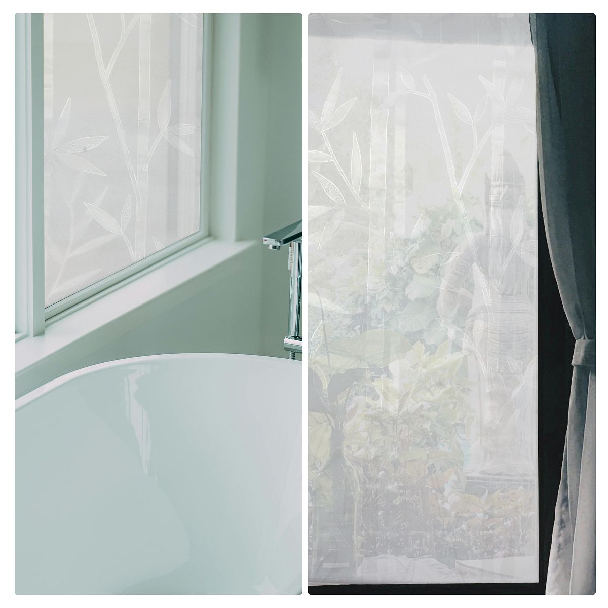 Unique Bargains Bamboo Pattern Window Privacy Film 78.74"L x 17.72"W Clear 1 Pc - thumbnail 6