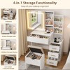 Makeup Vanity Desk with Mirror and Lights, Vanity Table with Adjustable LED Lighting, Power Outlet, Drawers & Storage Stool for Bedroom - 2 of 4