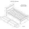 Acekool Twin Platform Bed with 2 Trundle Storage Drawers, Headboard, Sturdy Frame, No Box Spring Needed, Space Saving for Kids or Guest Room - 3 of 4