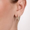 GILDED 14K Gold Plated Sterling Silver Hoop Earrings with Lab Grown Diamonds, Hinged Diamond Hoops for Women – Elegant Gold Hoops Jewelry - 4 of 4