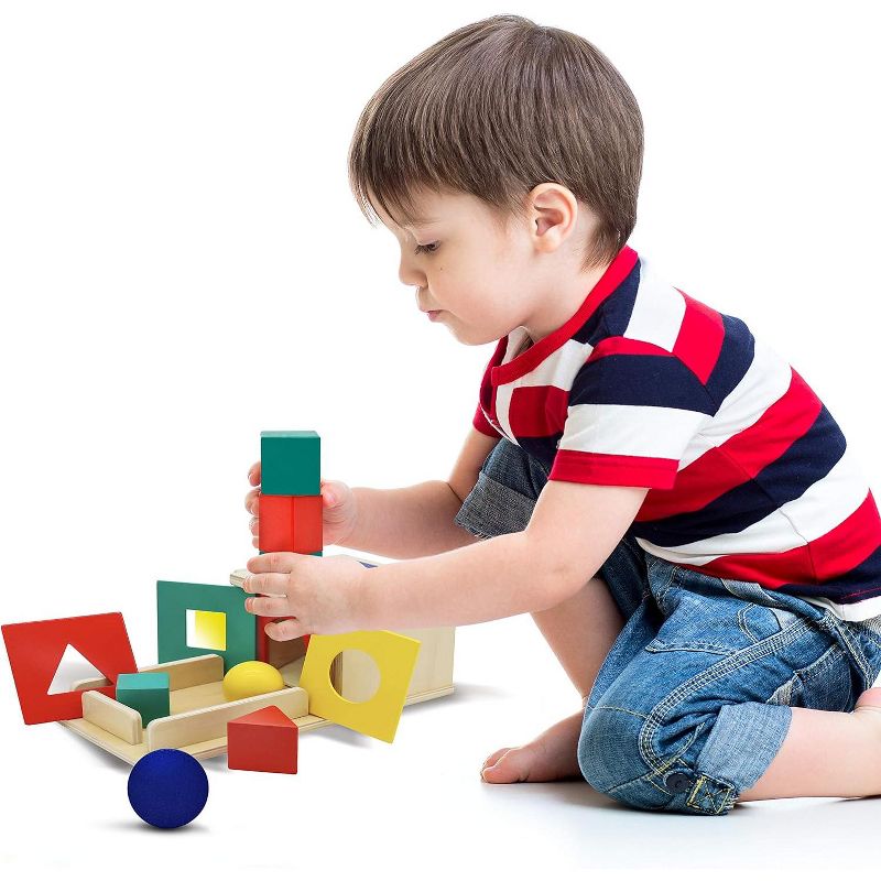 Wooden Montessori Shape Sorter and Object Permanence Learning Toy, 3 of 4
