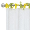 Awesome Home  Tabitha Ribbon Multi Color  Tie Top Curtains Pair - 2 of 4