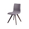 HomeStock 41 in.  Brown Faux Leather Dining Chair Set of 1 for a designed  Stylish elegant dining experience - 3 of 3