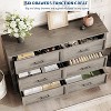 6 Drawer Dresser for Bedroom, Framhouse Large Chest of Drawers with Metal Handles, Rustic Double Wood Dresser, Storage Dressers Organizer - 3 of 4