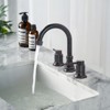 WOWOW 8 in. Widespread Double Handle Bathroom Faucet with Pop-up Drain Kit - 2 of 4