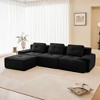 117" Corduroy L-Shaped Modular Sectional Sofa with Movable Ottoman, Pearl-Like Piping, Tufted Design, and No Assembly - 2 of 4