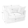 SKRAN 49" Arm Chair,Comfy Chenille Fabric Couch Chair with 2 Large Soft Pillows,Upholstered Deep Seat Single Sofa Chair for Living Room Bedroom,Blue - 3 of 4
