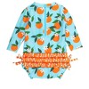 RuffleButts Baby Girls Orange You The Sweetest Long Sleeve UPF50+ One Piece Rash Guard - 2 of 4