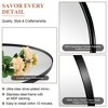 ANDY STAR Modern 20 x 30 Inch Arched Frame Wall Mounted Vanity Mirror w/ Steel Frame, No Distortion Floating Glass, & Pre Installed Hooks, Matte Black - 3 of 4
