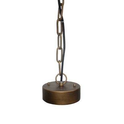 Blue Wood Bead 2-Tier Chandelier with Gold Frame