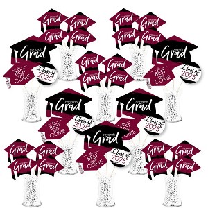 Big Dot of Happiness 2025 Maroon Graduation Party Centerpiece Sticks - Showstopper Table Toppers - 35 Pieces - 1 of 4