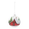 Christmas Frosted Barn Ball Ornament Set of 12 Glass Design with 4.5" Height by Melrose - 2 of 3