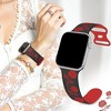 HTUTWOO Rose Floral Engraved Apple Watch Band, Two-Tone Silicone Strap 38/40/41/42/44/45/49mm for iWatch Series 11 10 9 8 7 6 5 4 3 2 1 SE Ultra - 4 of 4