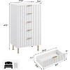 Coolmee Fluted 5 Drawer Dresser for Bedroom, Modern Chest of Drawers with Deep Drawers and Wide Top, Wooden Dresser Organizer for Living Room, Hallway - 3 of 4
