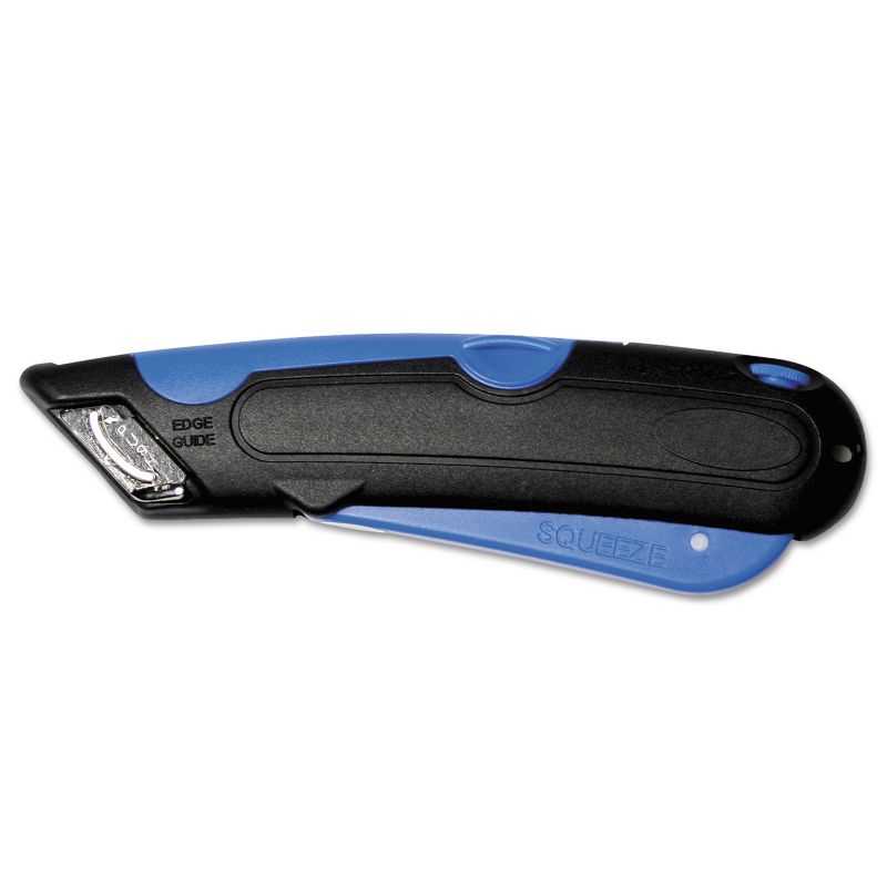 Cosco Easycut Cutter Knife w/Self-Retracting Safety-Tipped Blade Black/Blue 091508, 1 of 2