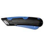 Cosco Easycut Cutter Knife w/Self-Retracting Safety-Tipped Blade Black/Blue 091508
