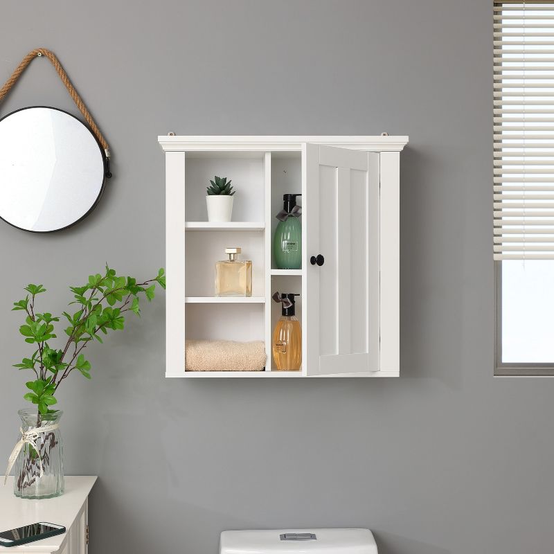 LuxenHome White MDF Wood Bathroom Wall Storage Cabinet, 3 of 17